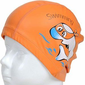 YouquTime Children's Waterproof Earmuffs Cap Kids Cartoon Dolphin Swim Cap